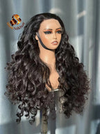 Custom Loose wave virgin Cambodian human wig, 180% density use 3pcs bundle to make directly