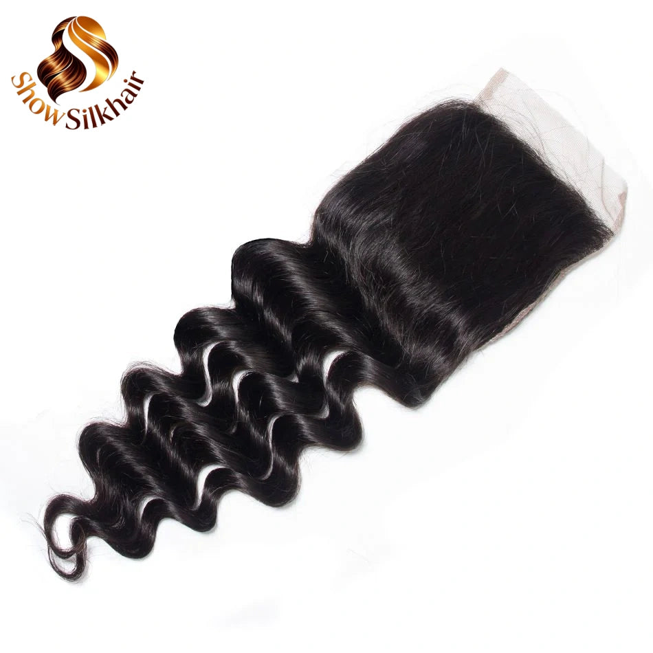 Cambodian Virgin Loose Deep Wave 5*5 hd closure lace 副圖