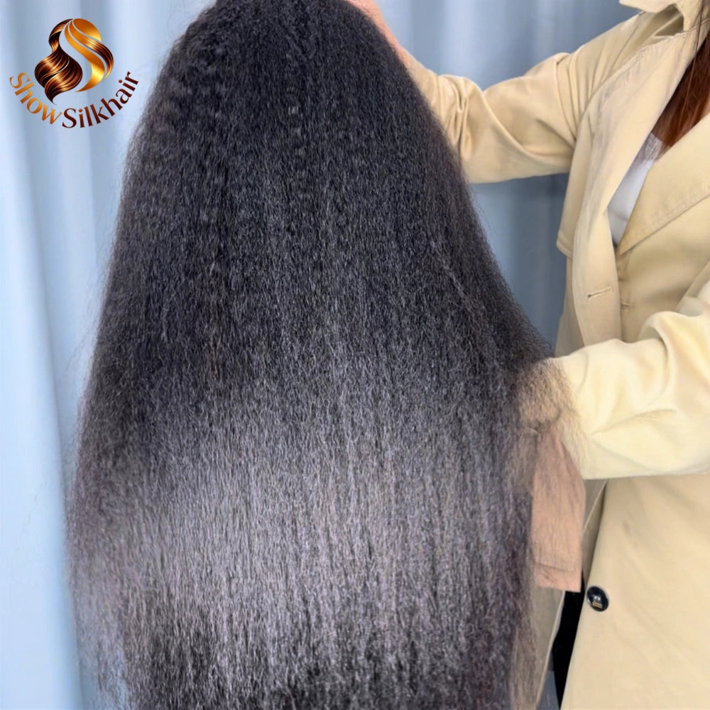 Custom Kinky Straight  KKS virgin Cambodian human wig, 180% density use 3pcs bundle to make directly