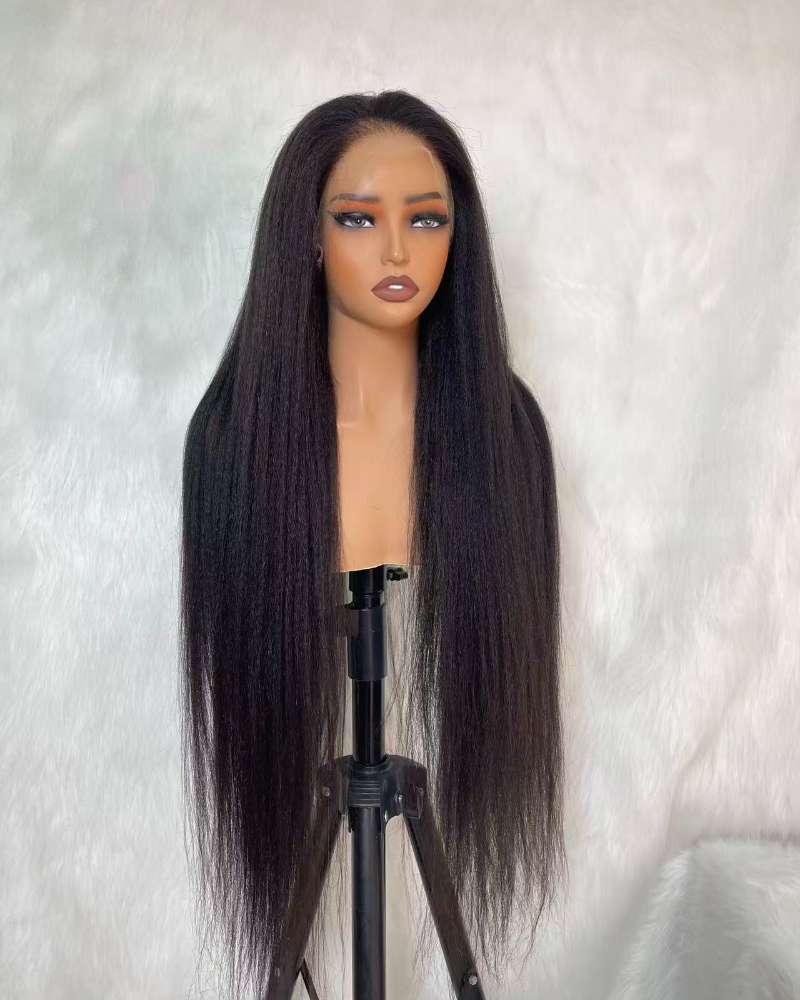 Customize Raw Vietnamese Wigs 180% density Yaki Straight (3 bundles made) Main image