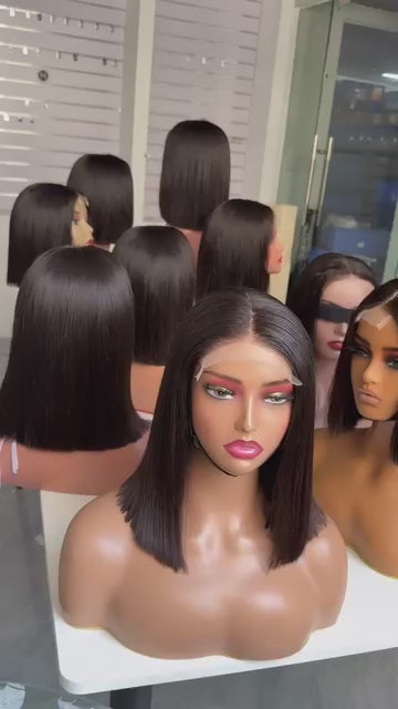 Customize Raw Vietnamese 5*5 HD closure BOB Wigs