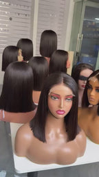 Customize Raw Vietnamese 5*5 HD closure BOB Wigs