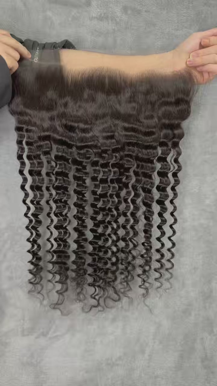 Cambodian Virgin Deep Wave 13*6 hd frontal lace