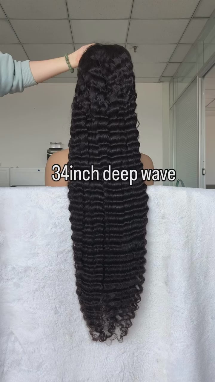 Affordable Deep Wave 13*4 HD full premake wig 210 density